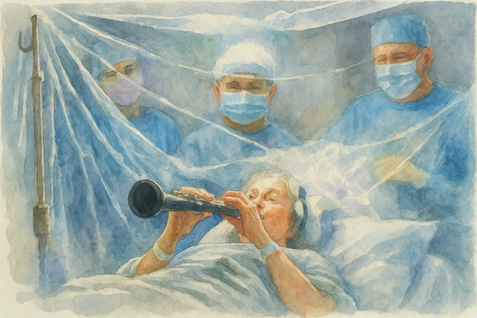 Интраоперационная игра на кларнете для оптимизации глубинной стимуляции мозга при болезни Паркинсона