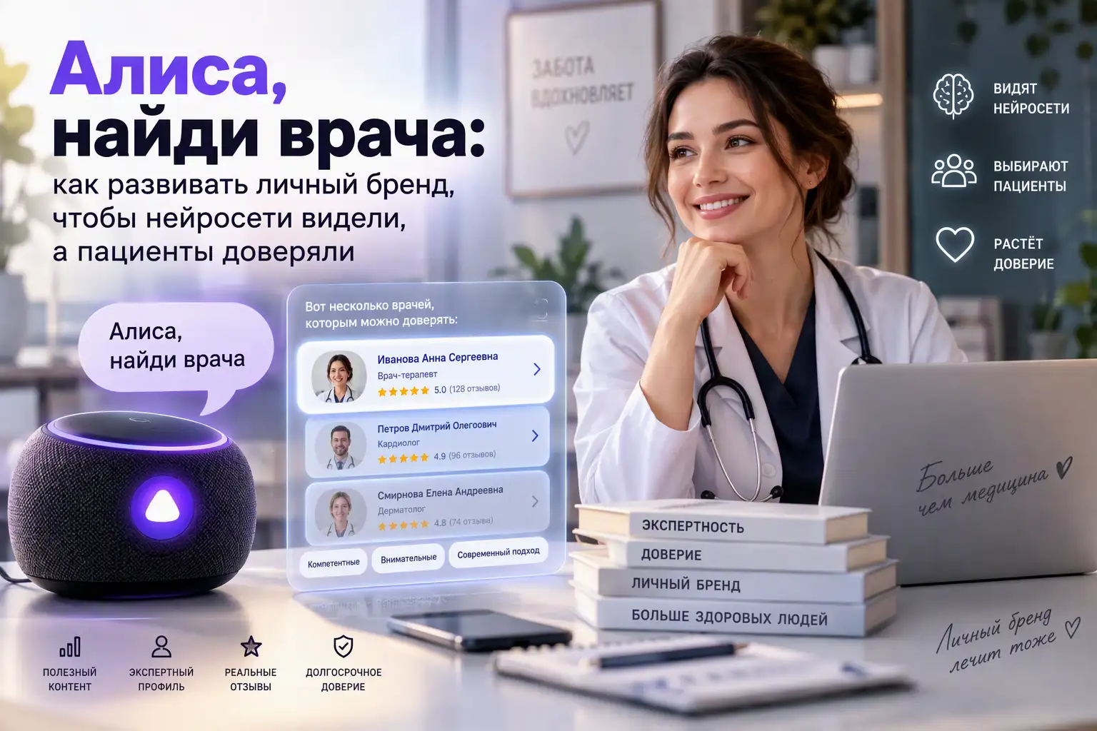 Алиса, найди врача: как развивать личный бренд, чтобы нейросети видели, а пациенты доверяли. Соломахина А.О.